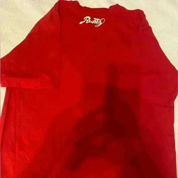 Mens Runtz Shirt/Short Set in Red with blue logo Both pieces are an XL - Picture 6 of 16